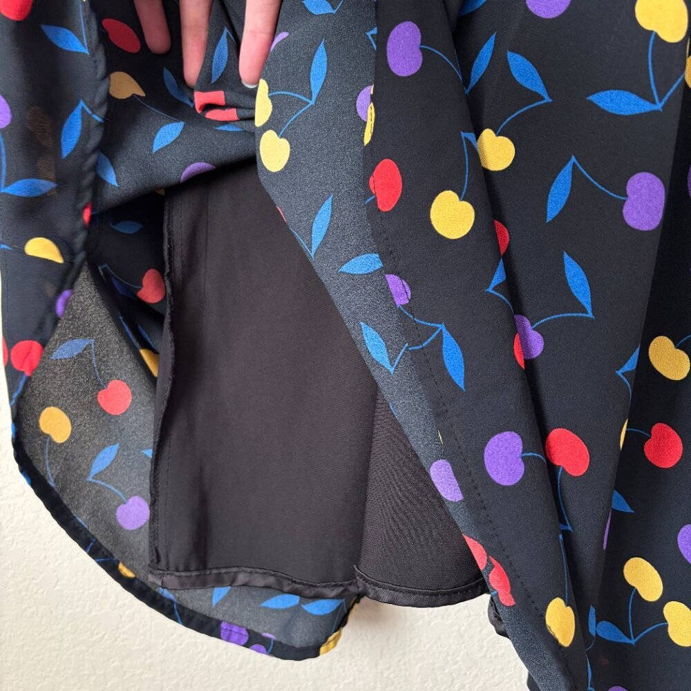 Modcloth Black Dress with Red, Yellow & Purple Dot Print - Picture 5 of 7